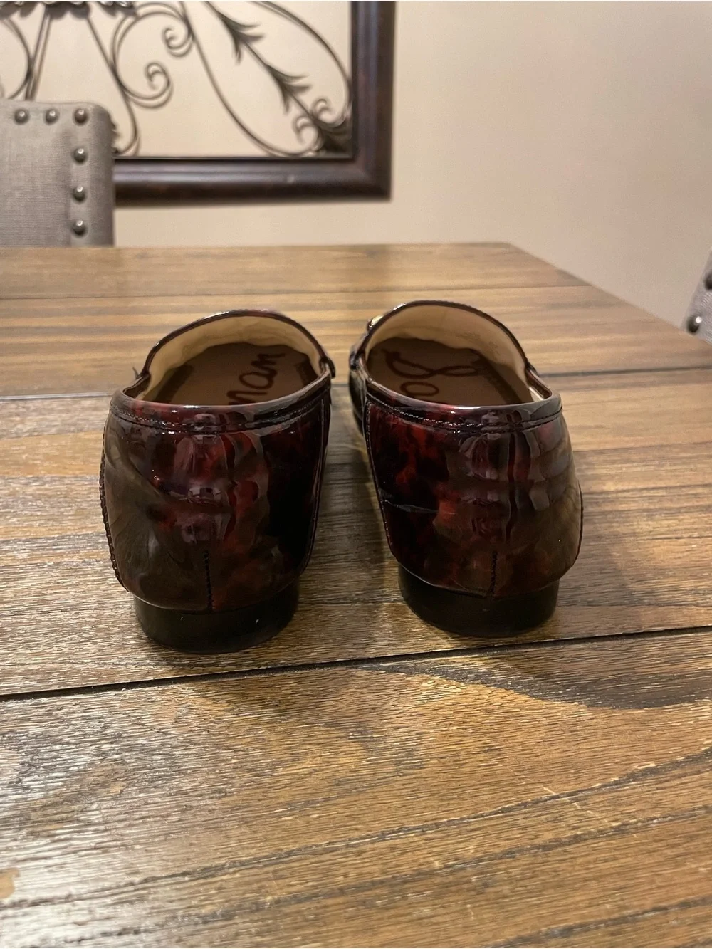 Sam Edelman Loraine Oxblood Tortoiseshell Horsebit Loafers Size 6.5 Old Money - Picture 5 of 12